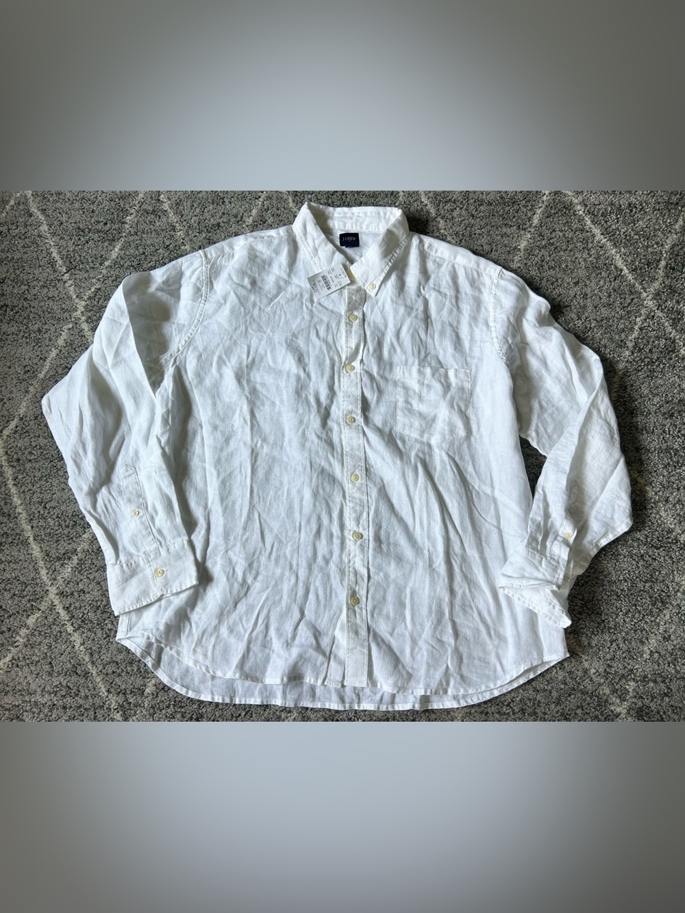 J. Crew White Linen Button-Down Shirt